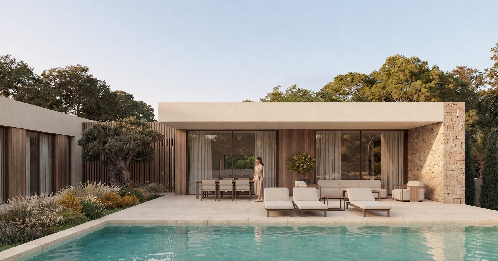 Moderna villa en una planta en venta a poca distancia de los servicios en Moravit, Moraira